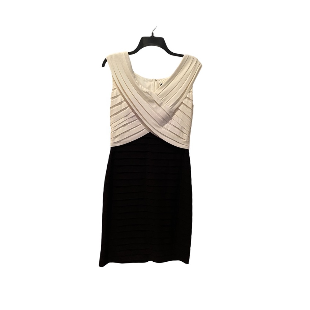 Adriana Papell Cream and black dress #dresses #glamour size 12